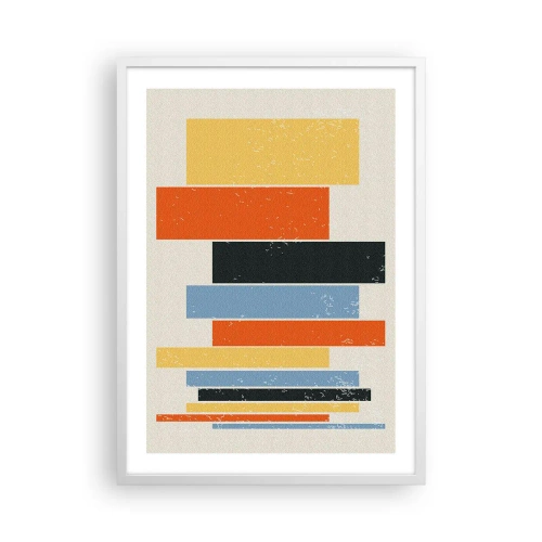Póster en marco blanco - Barras multicolor - 50x70 cm