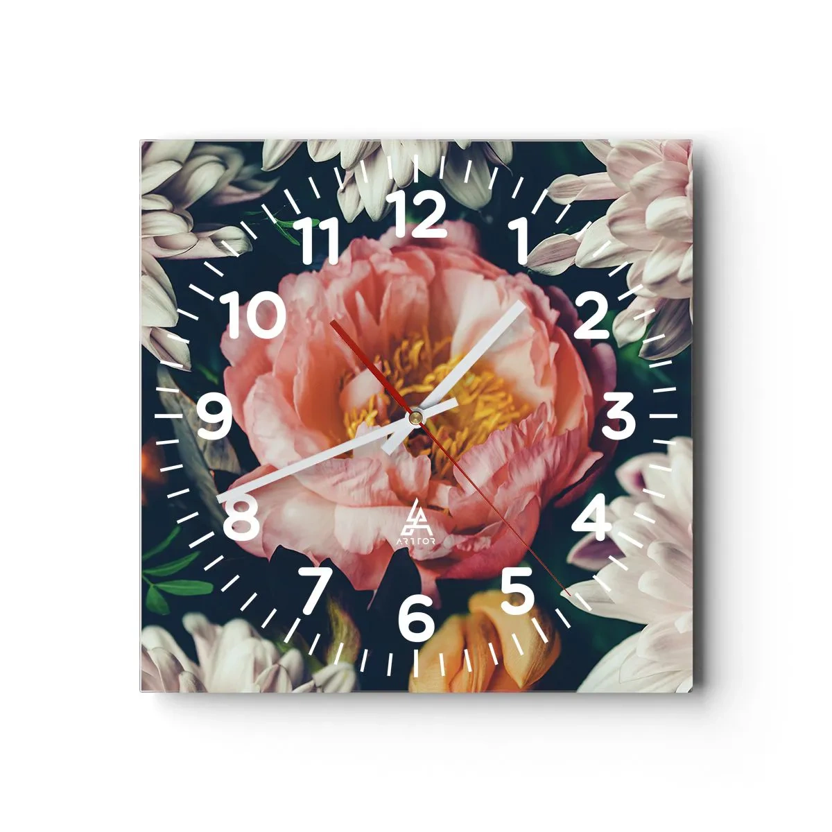 Reloj de pared - Reloj de vidrio - Con esplendor barroco - 40x40 cm