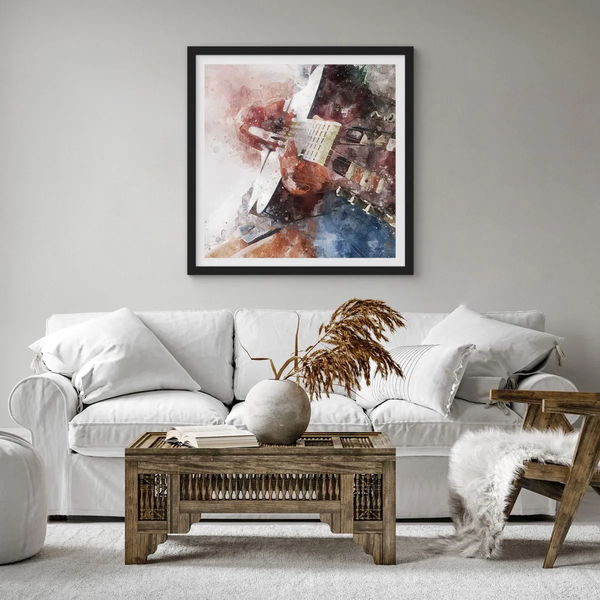 Póster en marco negro - ¿Y qué opinas? - 40x40 cm