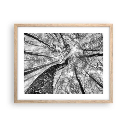 Póster en marco roble claro - Carrera hacia la luz - 50x40 cm