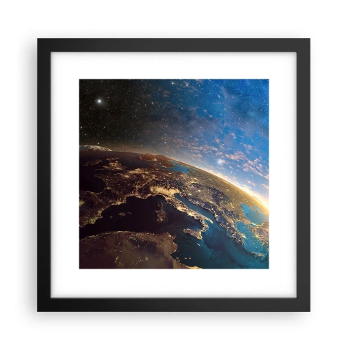 Póster en marco negro - Mirémonos a nosotros mismos desde la distancia - 30x30 cm