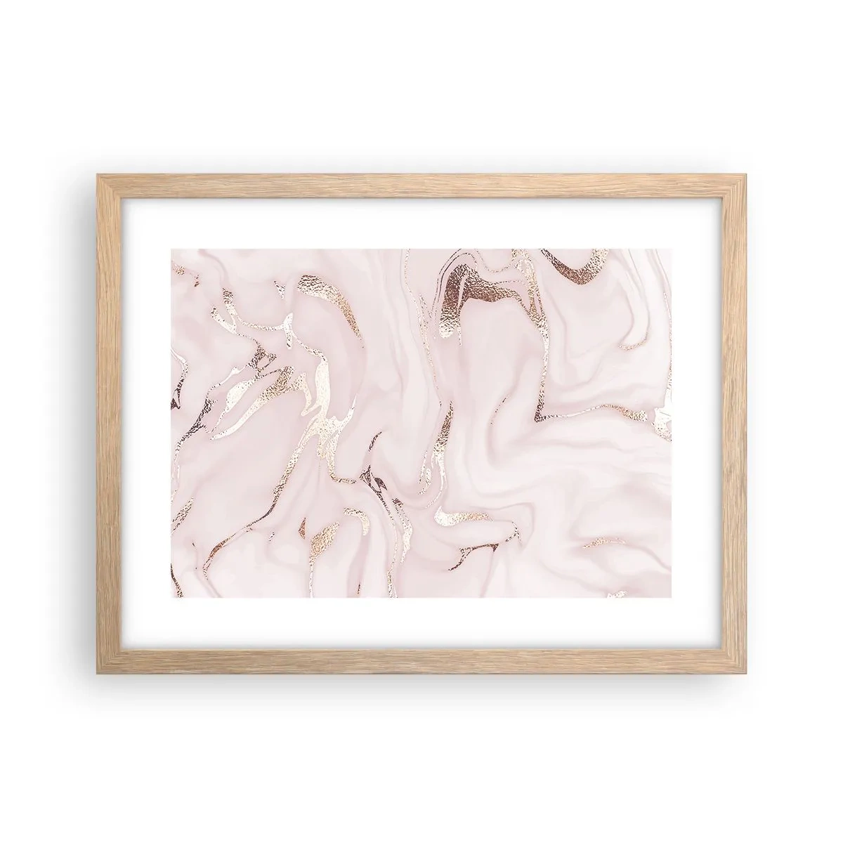 Póster en marco roble claro - En rosa - 40x30 cm