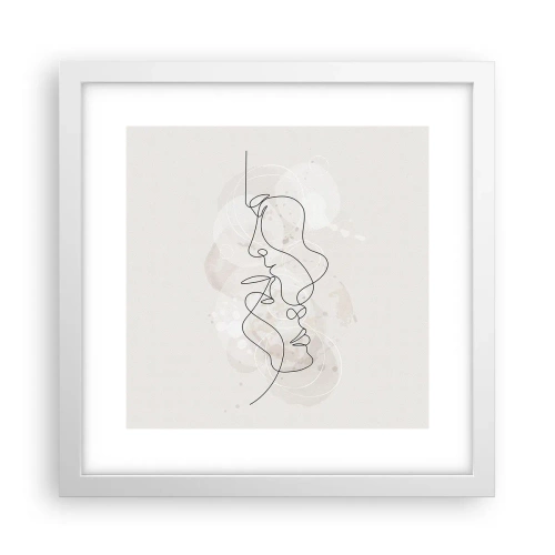 Póster en marco blanco - En un abrazo - 30x30 cm