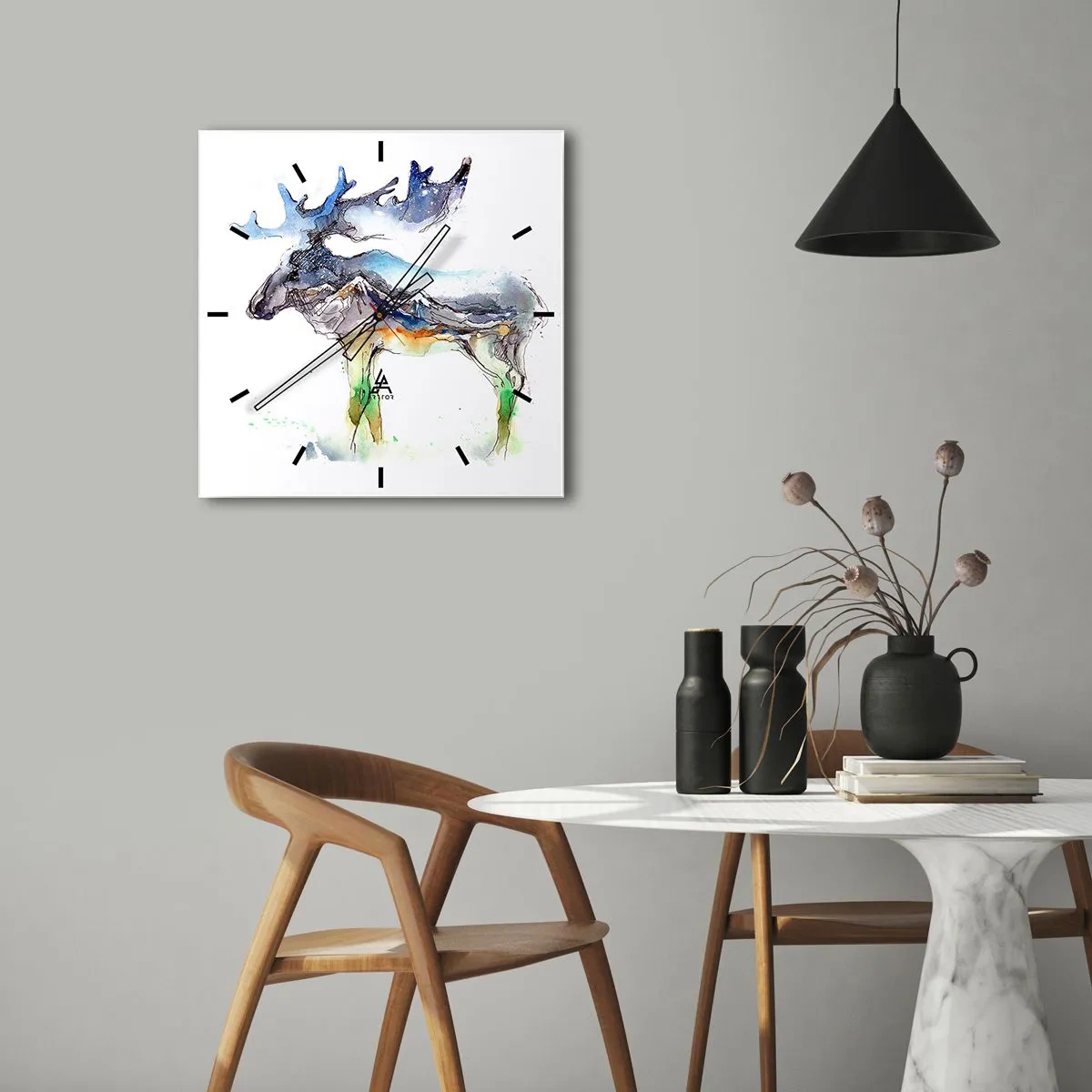 Reloj de pared - Reloj de vidrio - El héroe de un cuento de invierno - 30x30 cm