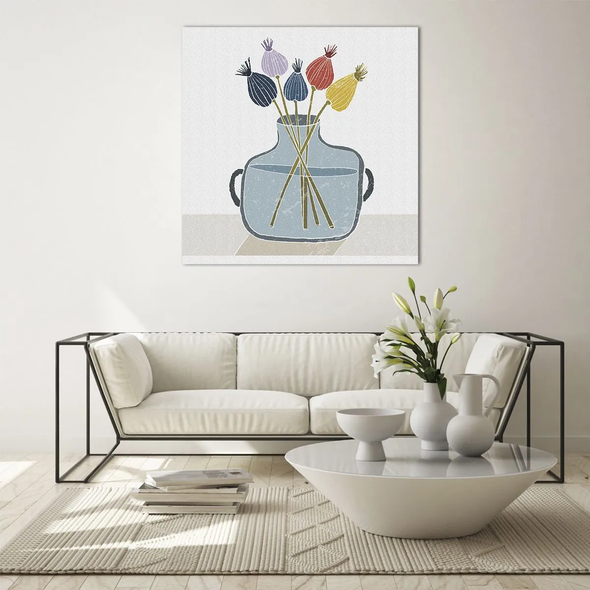 Cuadro sobre vidrio - Impresiones sobre Vidrio - Como una semilla de amapola - 60x60 cm