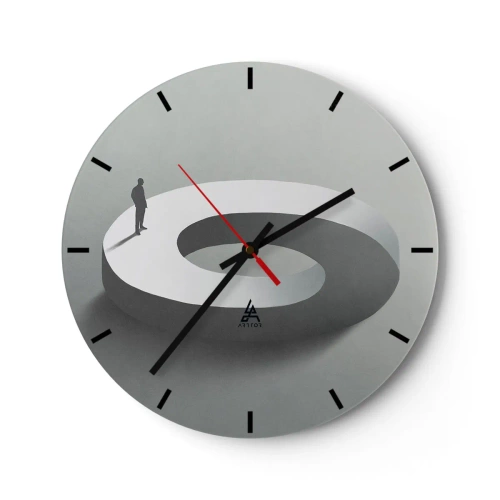Reloj de pared - Reloj de vidrio - Ser sabio no es una labor sencilla - 40x40 cm