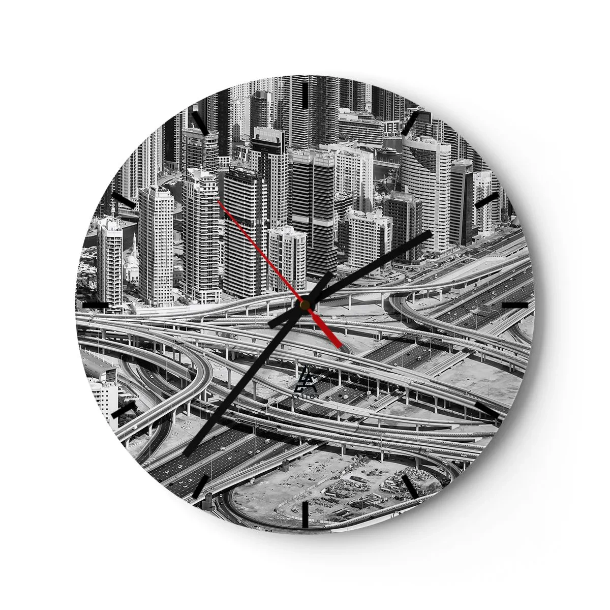 Reloj de pared - Reloj de vidrio - Dubái: la ciudad imposible - 40x40 cm