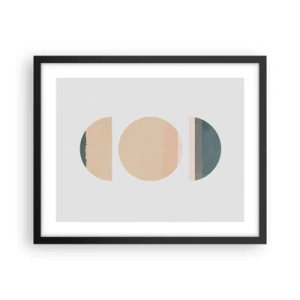 Póster en marco negro - Círculo tras círculo - 50x40 cm