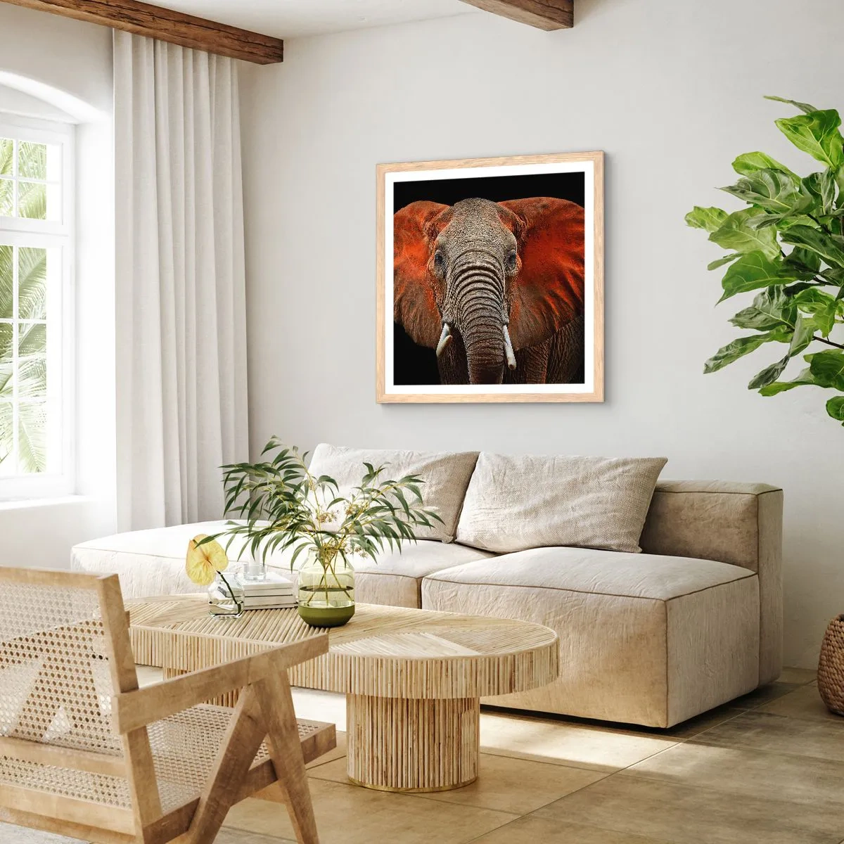 Póster en marco roble claro - Soy salvaje, ¿y tú? - 60x60 cm