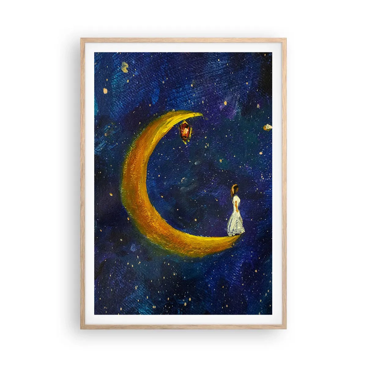 Póster en marco roble claro - La llamada de la Luna - 70x100 cm