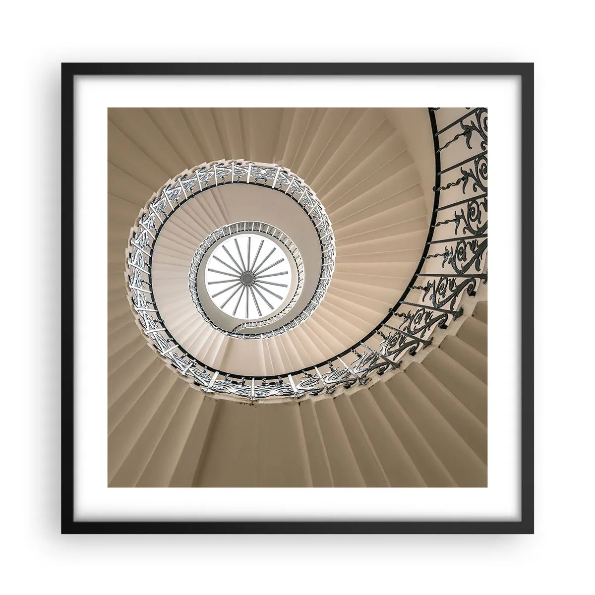 Póster en marco negro - En el interior de una concha - 50x50 cm