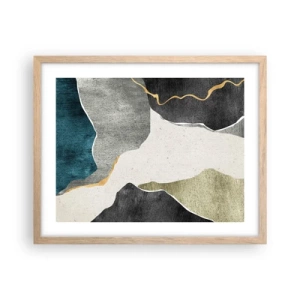 Póster en marco roble claro - Composición en mosaico con una hebra de oro - 50x40 cm