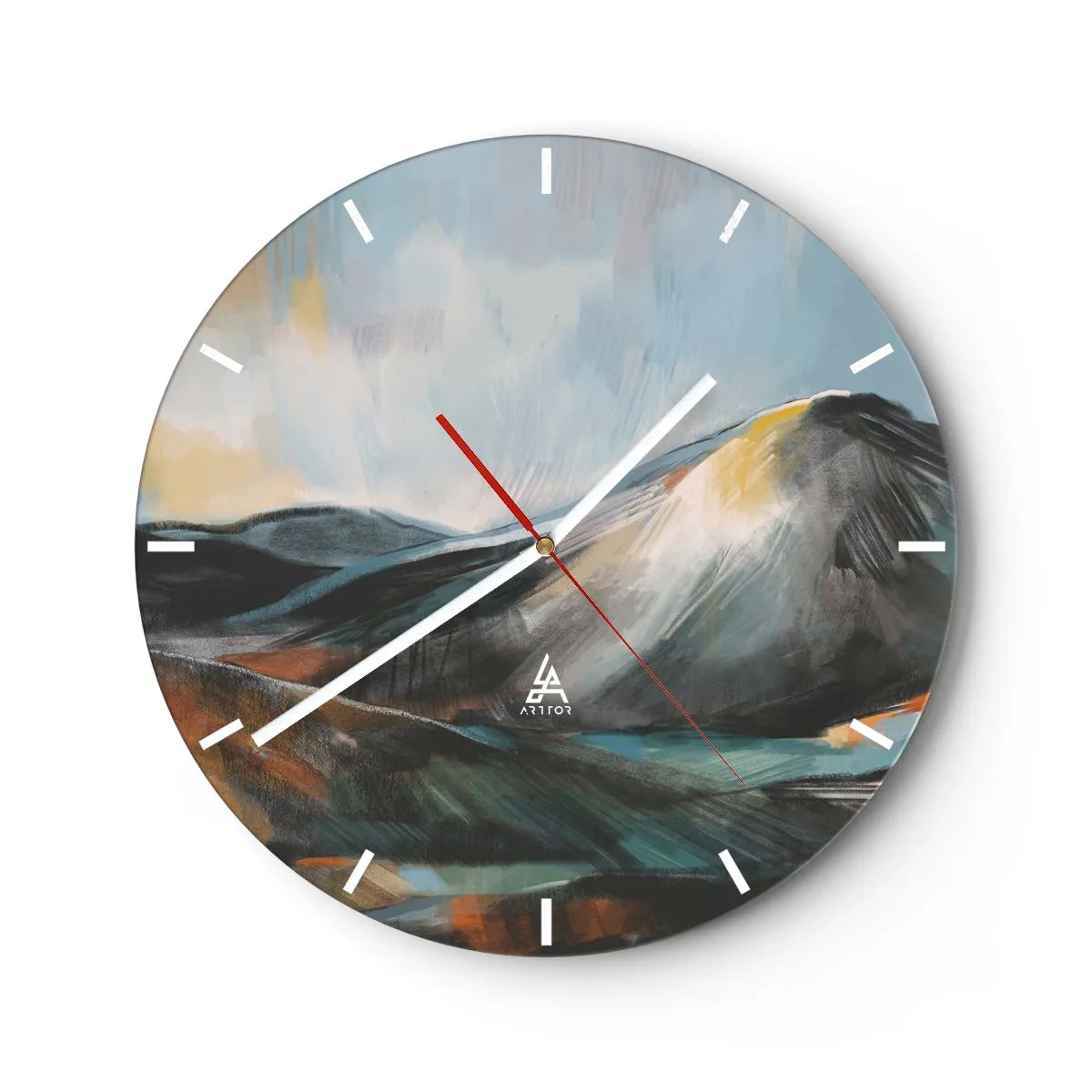 Reloj de pared - Reloj de vidrio - Crudo y bello - 30x30 cm