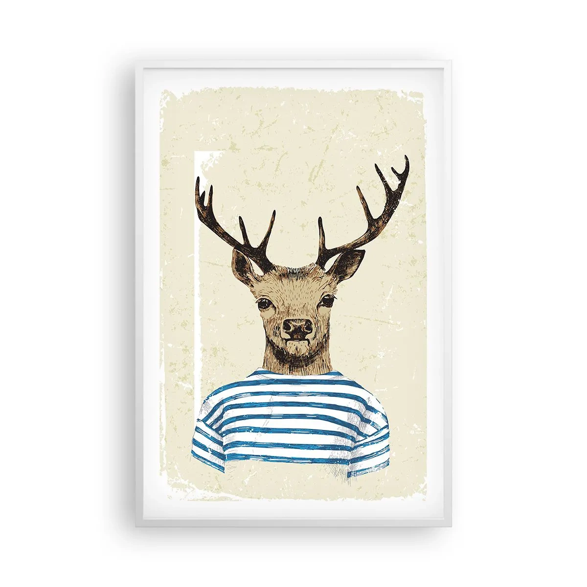 Póster en marco blanco - Porque me gustan las camisas de rayas - 61x91 cm