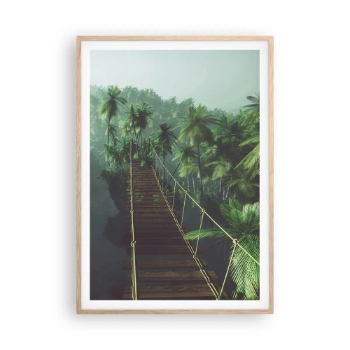 Póster en marco roble claro - Sobre un mar de verde - 70x100 cm