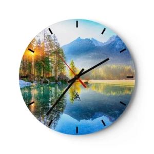 Reloj de pared - Reloj de vidrio - Majestuosidad y dulzura - 40x40 cm