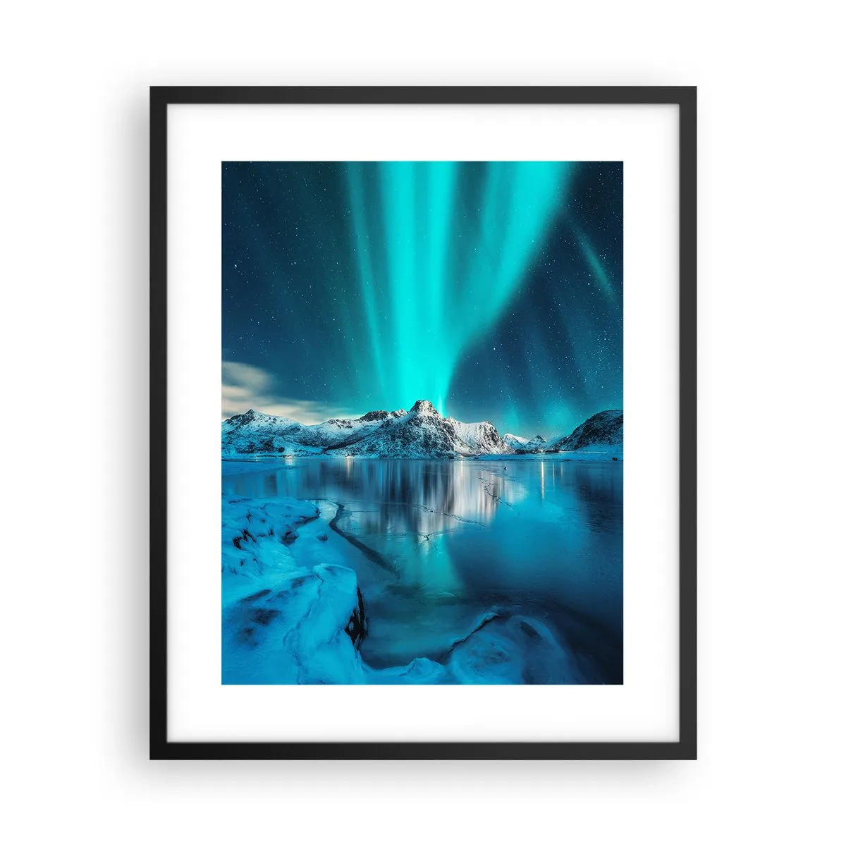 Póster en marco negro - Una noche de luz - 40x50 cm