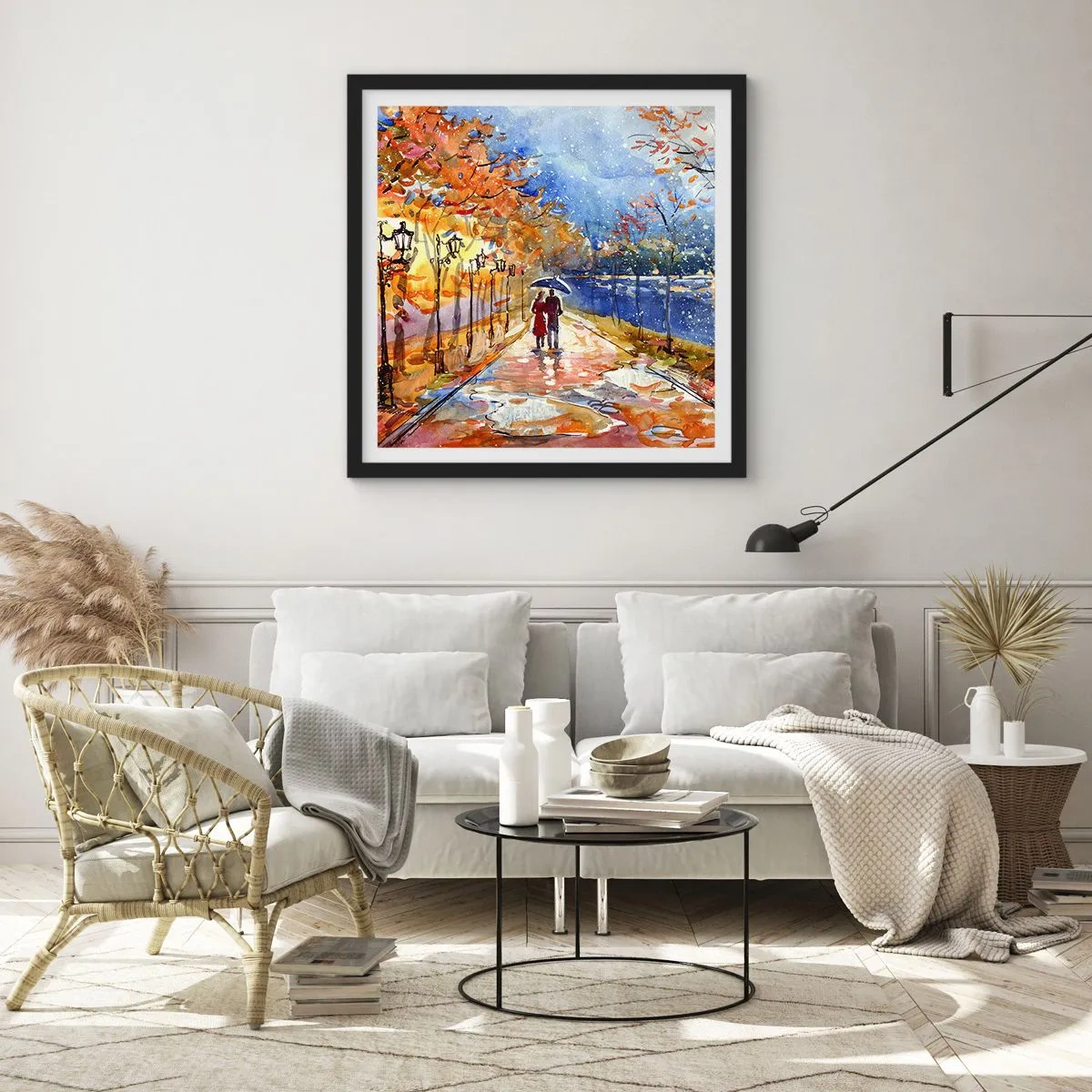 Póster en marco negro - Juntos hasta el límite del tiempo - 30x30 cm
