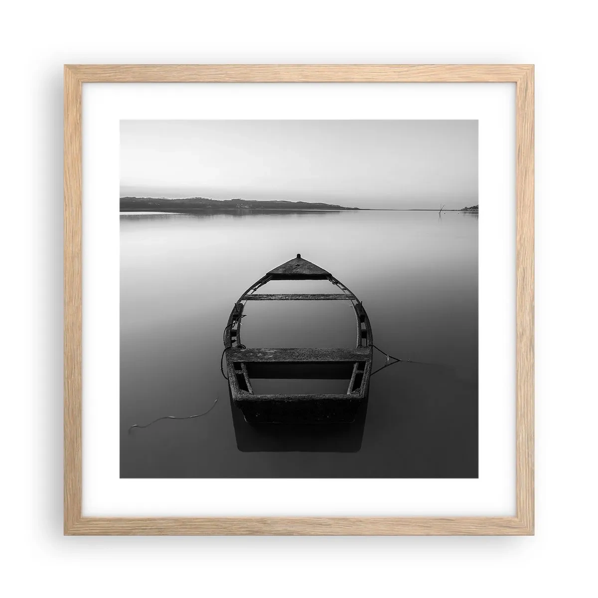 Póster en marco roble claro - Anhelo y melancolía - 40x40 cm