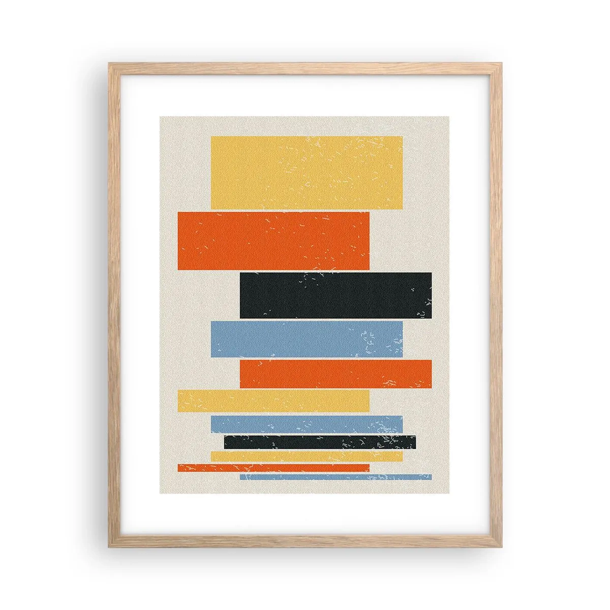 Póster en marco roble claro - Barras multicolor - 40x50 cm