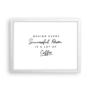 Póster en marco blanco - El secreto del éxito - 40x30 cm