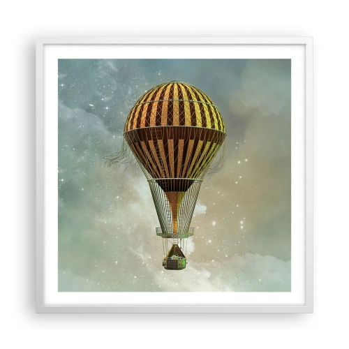 Póster en marco blanco - Vuelos pioneros - 60x60 cm