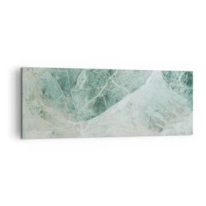 Cuadro sobre lienzo - Impresión de Imagen - Mármol verde con delicadas vetas blancas. - 140x50cm - El noble frescor de la piedra - Decoración de pared moderna para salón y dormitorio ARTTOR