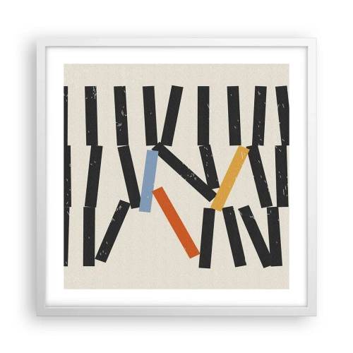 Póster en marco blanco - Dominó - composición - 50x50 cm