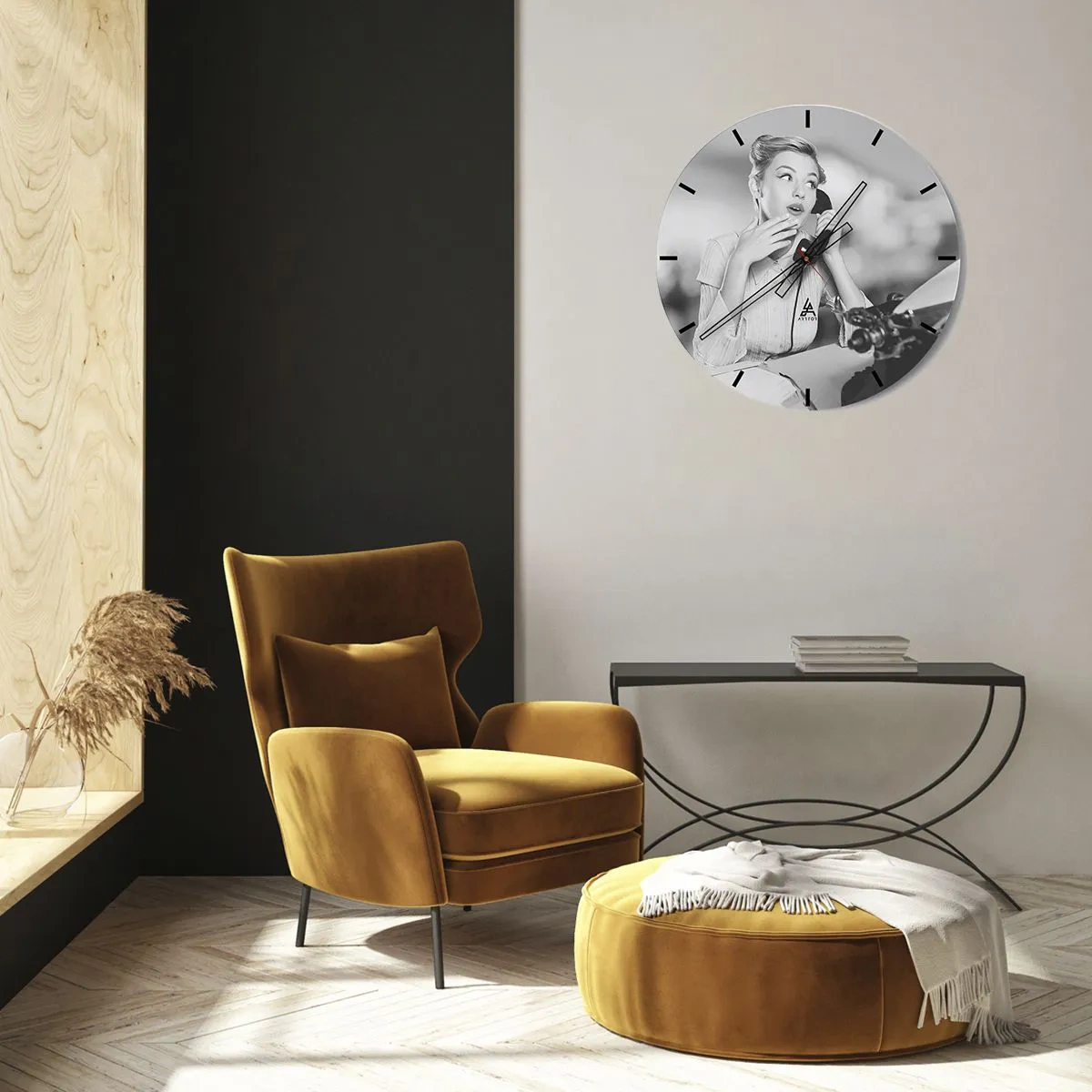 Reloj de pared - Reloj de vidrio - ¿Diga?, estamos en los años 50. - 40x40 cm