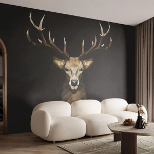 Fotomural Autadhesivo Deluxe Sticker - Ciervo cubista - animales, Ciervo, Gráficos - 150x105 cm
