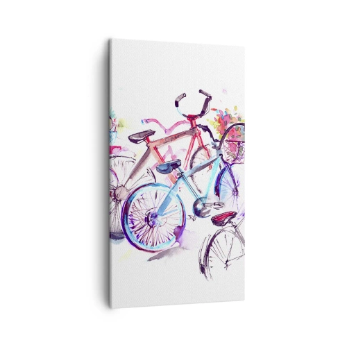 Cuadro sobre lienzo - Impresión de Imagen - Reunión de ciclistas - 45x80 cm