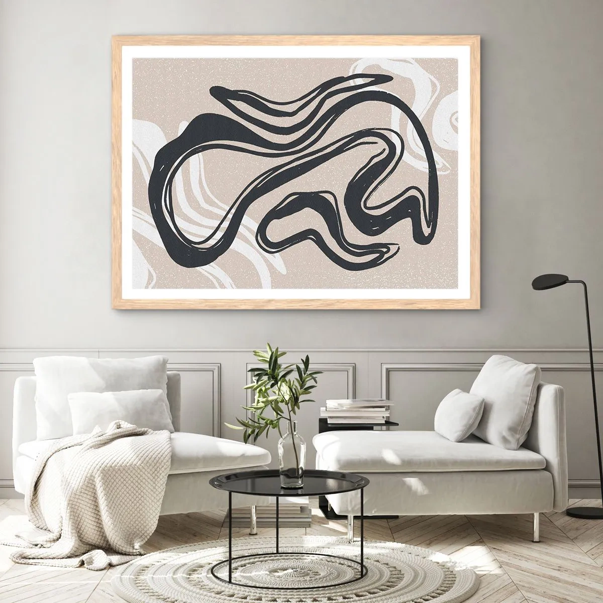 Póster en marco roble claro - Expresión multiplicada - 70x50 cm