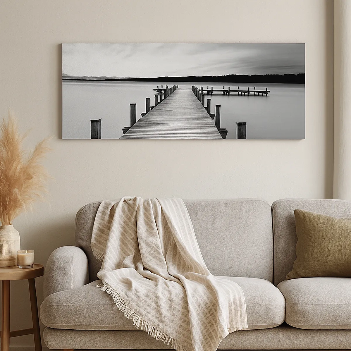 Cuadro sobre lienzo - Impresión de Imagen - En el lago de la paz - 30x30 cm