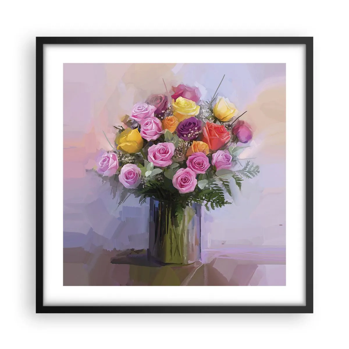 Póster en marco negro - Belleza inmortalizada - 50x50 cm