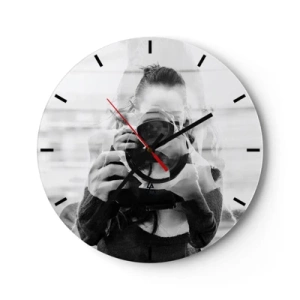 Reloj de pared - Reloj de vidrio - Creador y creación - 40x40 cm