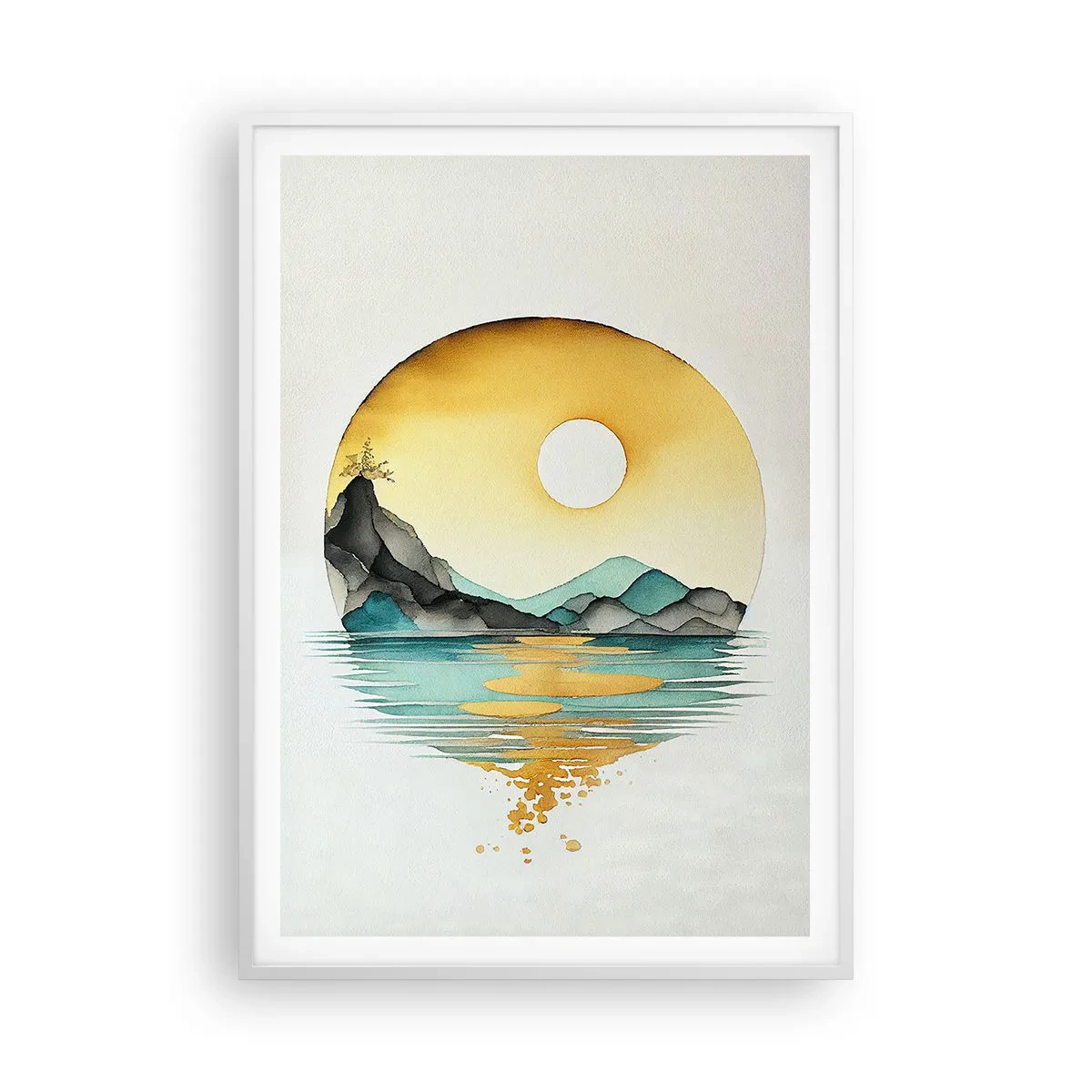 Póster en marco blanco - En un círculo de belleza - 70x100 cm