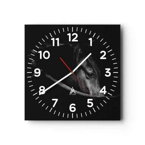 Reloj de pared - Reloj de vidrio - Príncipe negro - 40x40 cm