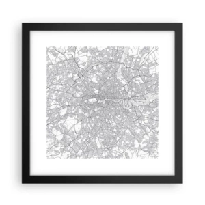 Póster en marco negro - Un mapa del laberinto de Londres - 30x30 cm