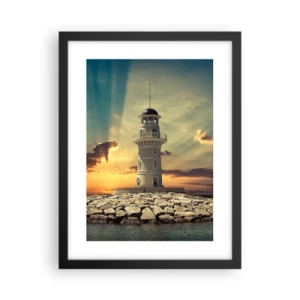 Póster en marco negro - Luz - Bondad - Belleza - 30x40 cm