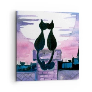 Cuadro sobre lienzo - Impresión de Imagen - Cita bajo la luna - 70x70 cm