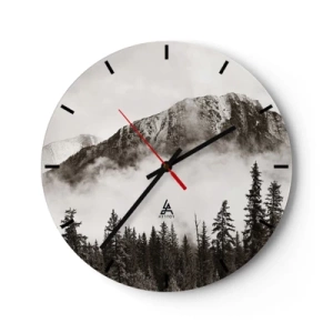 Reloj de pared - Reloj de vidrio - Gobernante de granito - 40x40 cm