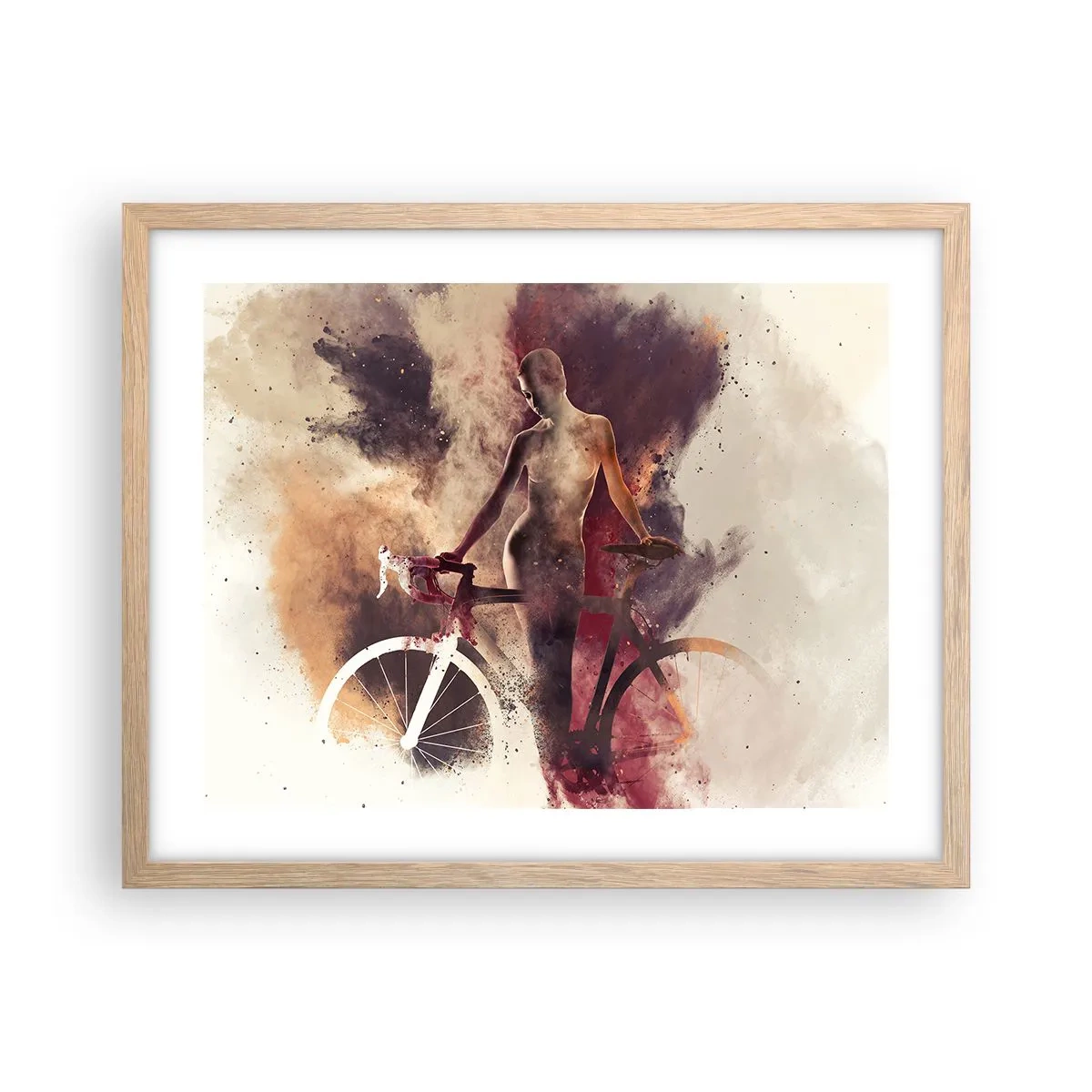 Póster en marco roble claro - En las formas de mármol un alma ciclista - 50x40 cm