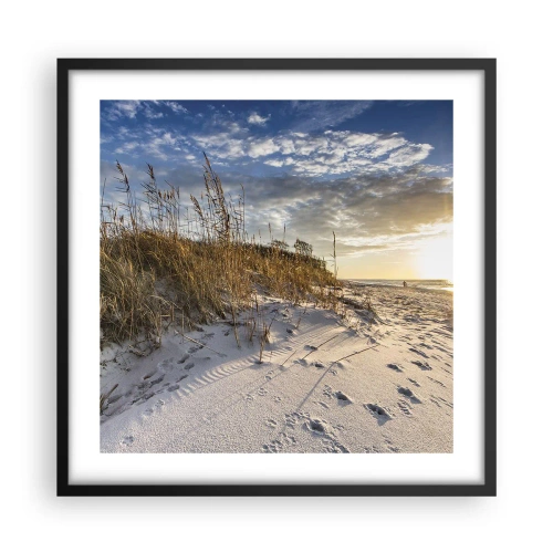 Póster en marco negro - Invitación a un paseo - 50x50 cm