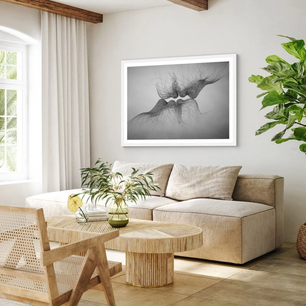 Póster en marco blanco - Beso del viento - 40x30 cm