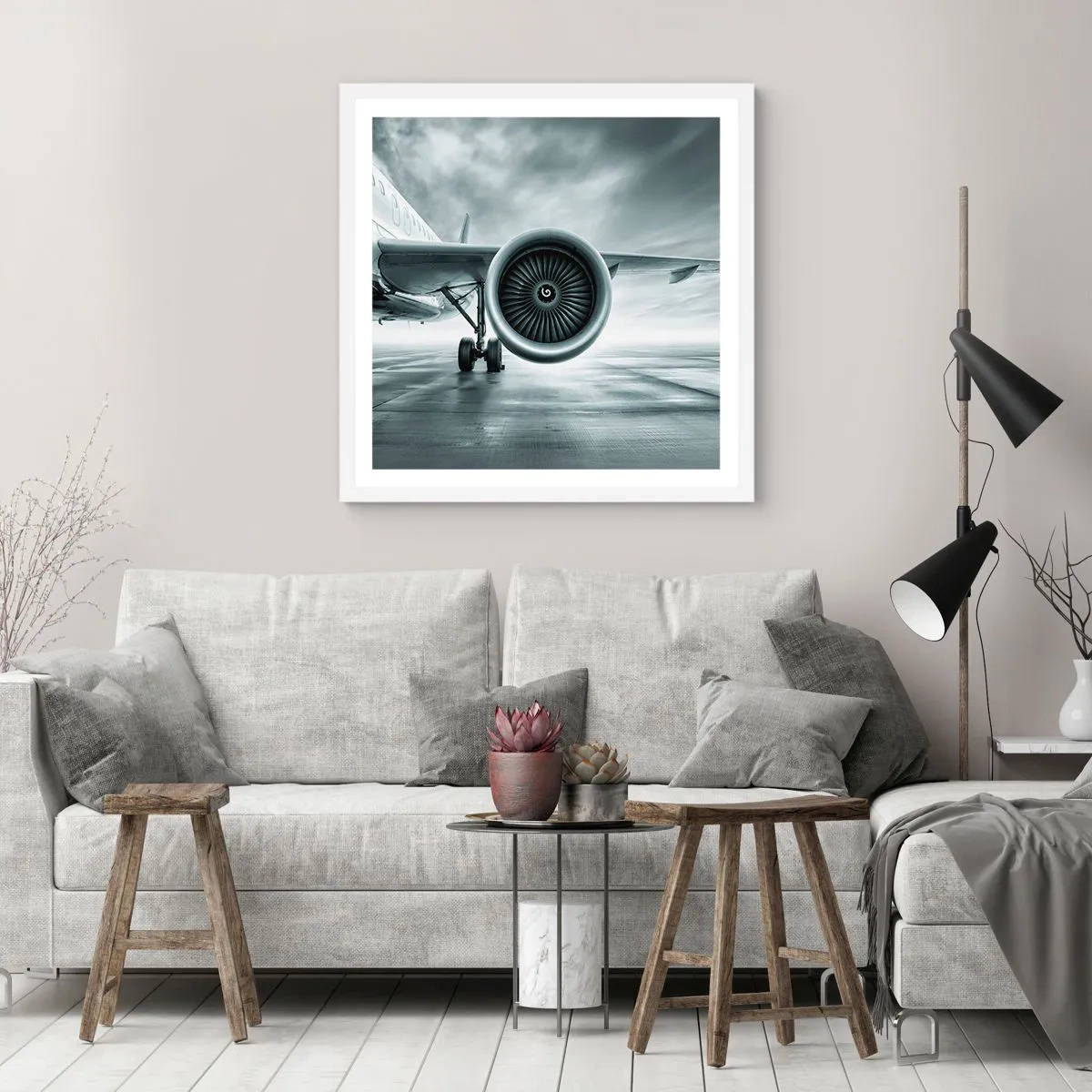 Póster en marco blanco - Hay poder - 60x60 cm