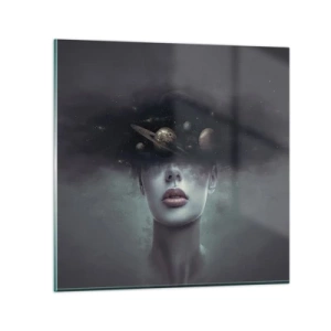 Cuadro sobre vidrio - Impresiones sobre Vidrio - Y los planetas sienten... - 70x70 cm