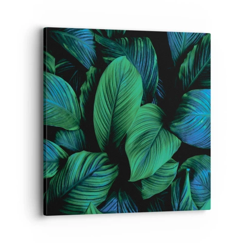 Cuadro sobre lienzo - Impresión de Imagen - En la multitud verde - 40x40 cm