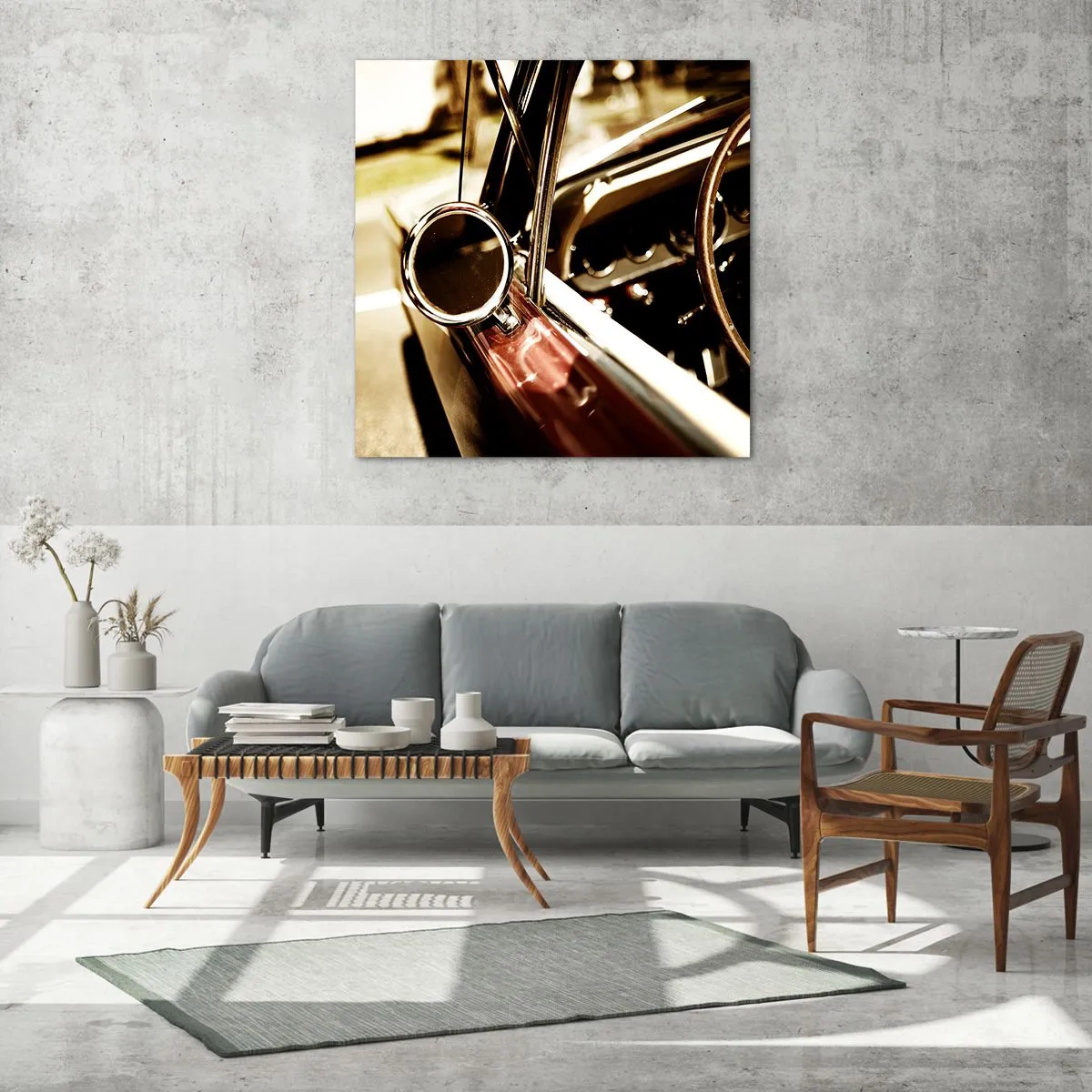 Cuadro sobre vidrio - Impresiones sobre Vidrio - Un coche con alma - 50x50 cm