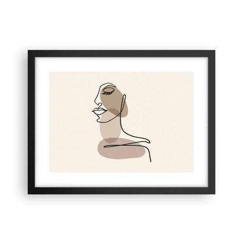Póster en marco negro - Una línea de hermosura - 40x30 cm