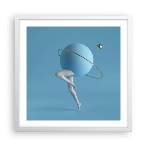 Póster en marco blanco - Y los planetas se vuelven locos - 50x50 cm